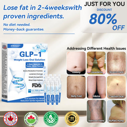 IFMAGIC® GLP-1 Pro Weight Loss Oral Solution 💧Canadian Obesity Physician Recommendations👩‍⚕️Suitable for obesity, cardiovascular diseases, diabetes, sleep apnea, high cholesterol and blood lipids, joint problems, and various other conditions✨